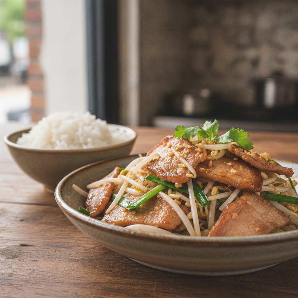 Stir Fried Pork With Bean Sprouts