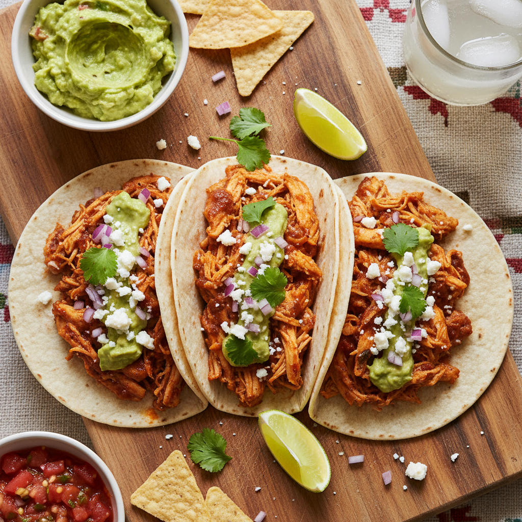 Tex-Mex Pulled Chicken Tacos
