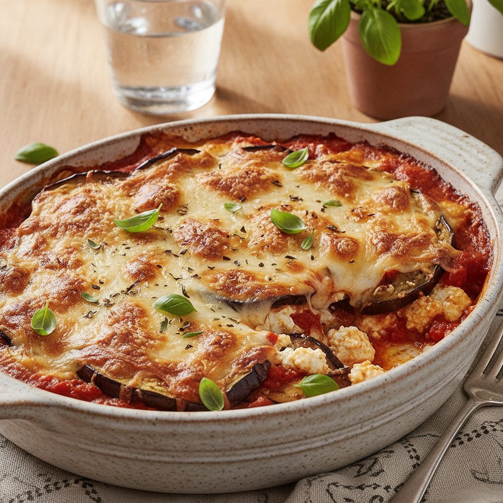 Baked Eggplant Cheese Bake (Low-Calorie)
