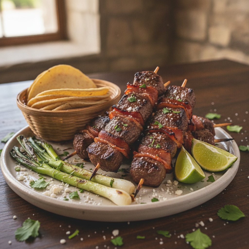 Grilled Beef and Bacon Skewers