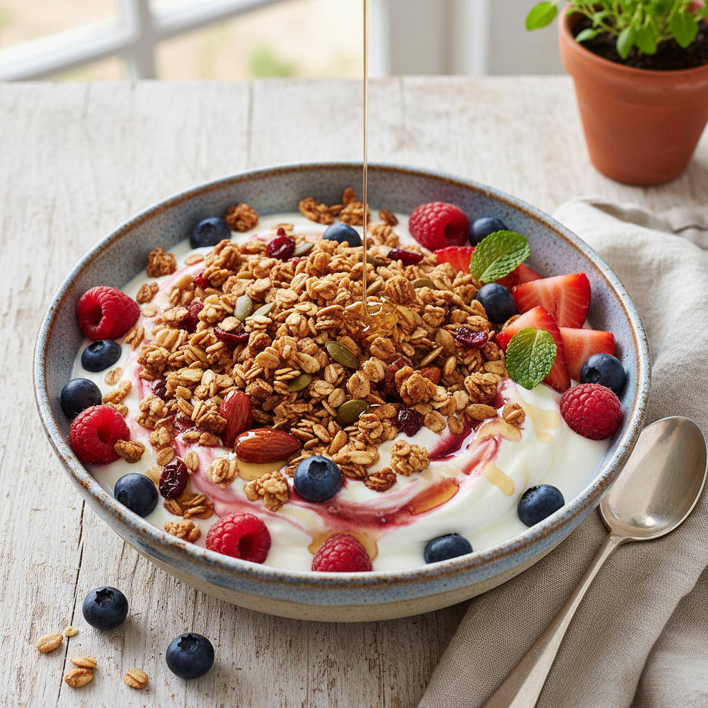 Greek Yogurt Berry Granola Bowl