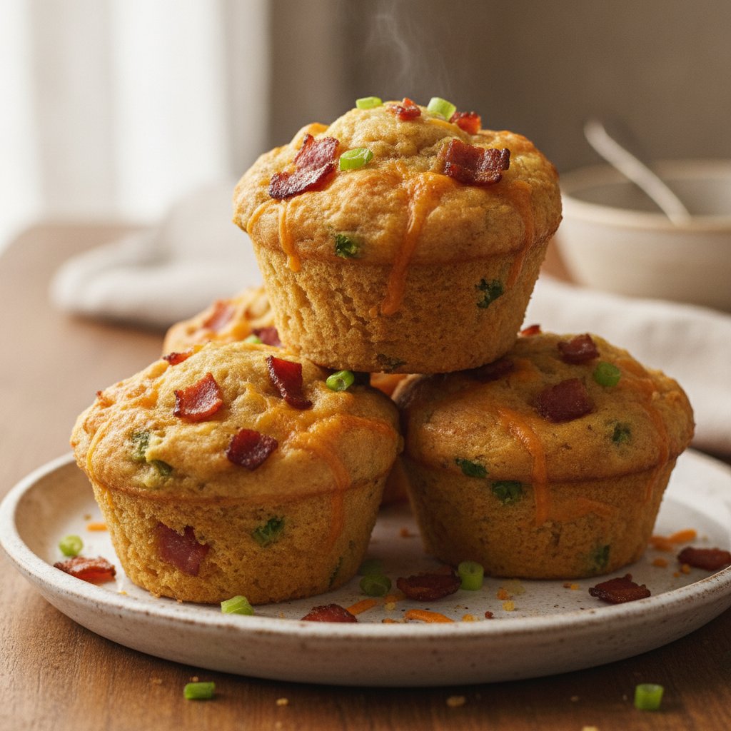 Bacon Cheddar Savoury Muffins (Gluten-Free)