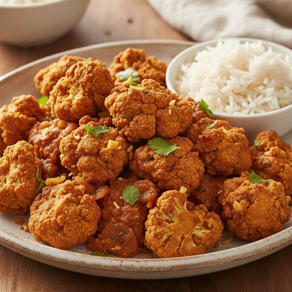 Crispy Fried Cauliflower Curry Style (Gluten-Free)