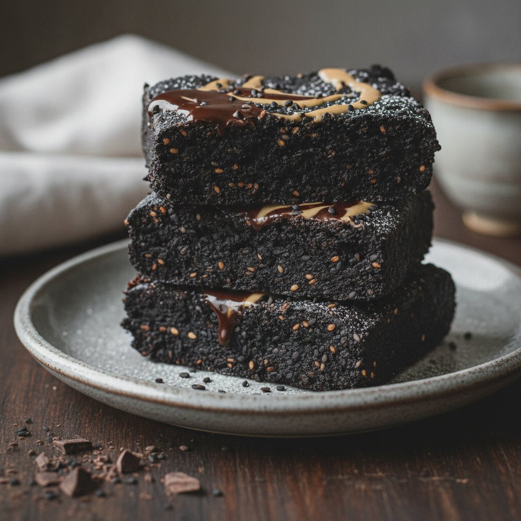 Black Sesame Fudge Bars