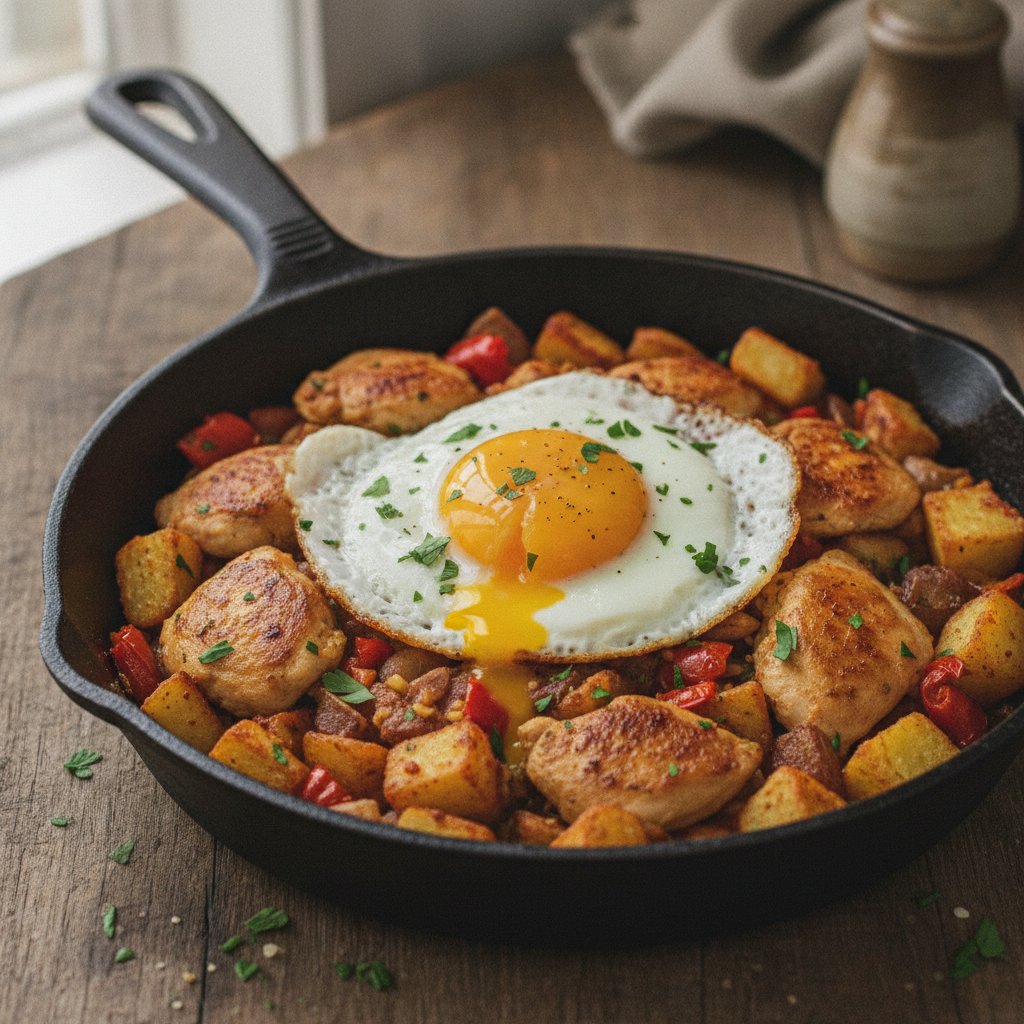 Chicken and Egg Skillet Hash
