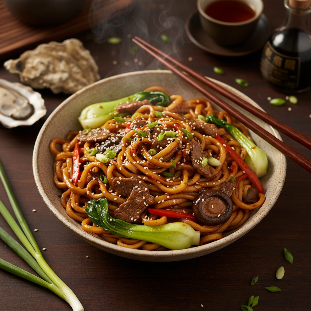 Quick Oyster Sauce Noodles