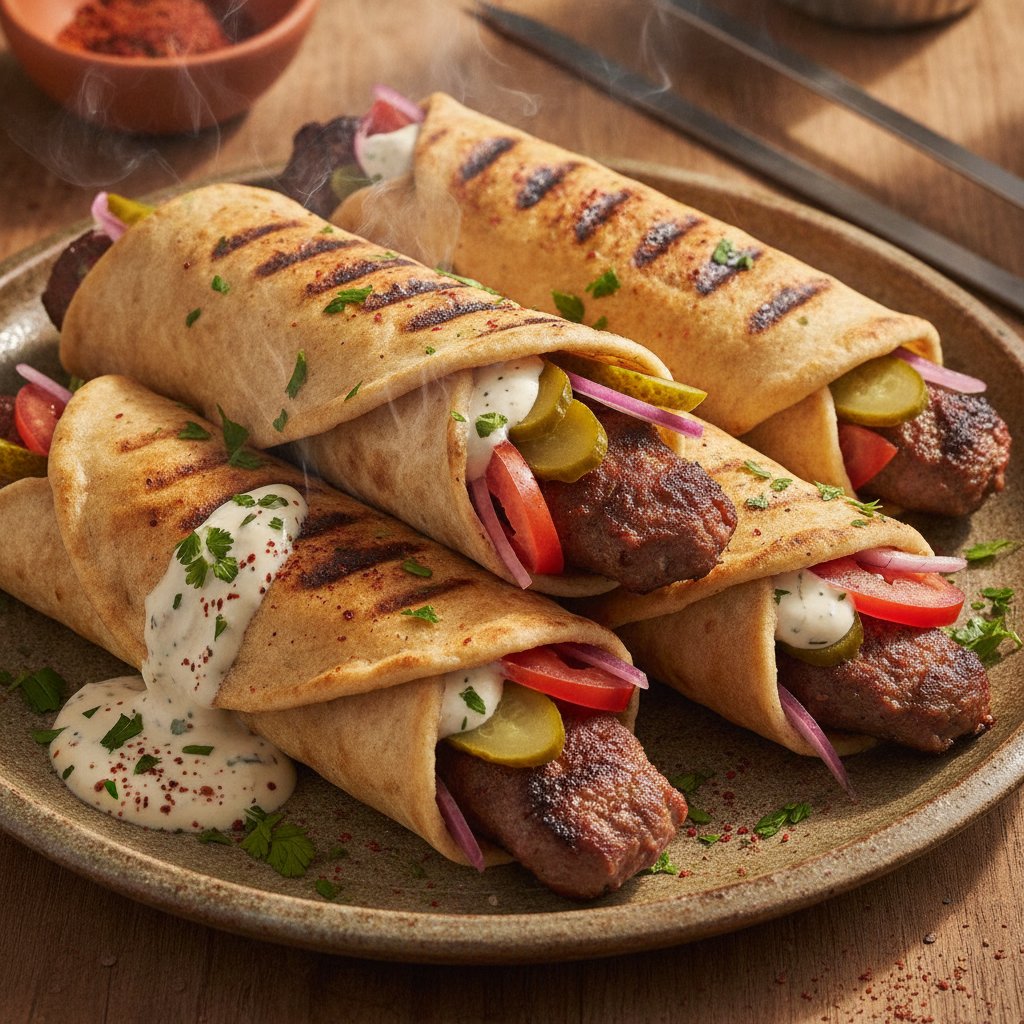 Grilled Minced Lamb Rolls