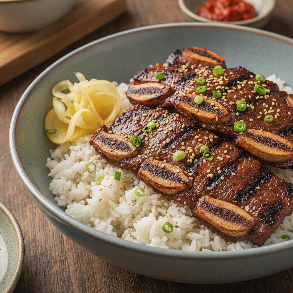 Korean Rice with Grilled Short Ribs