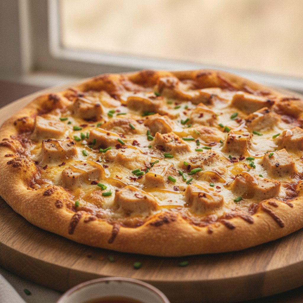 High Protein Cheesy Hot Honey Chicken Pizza