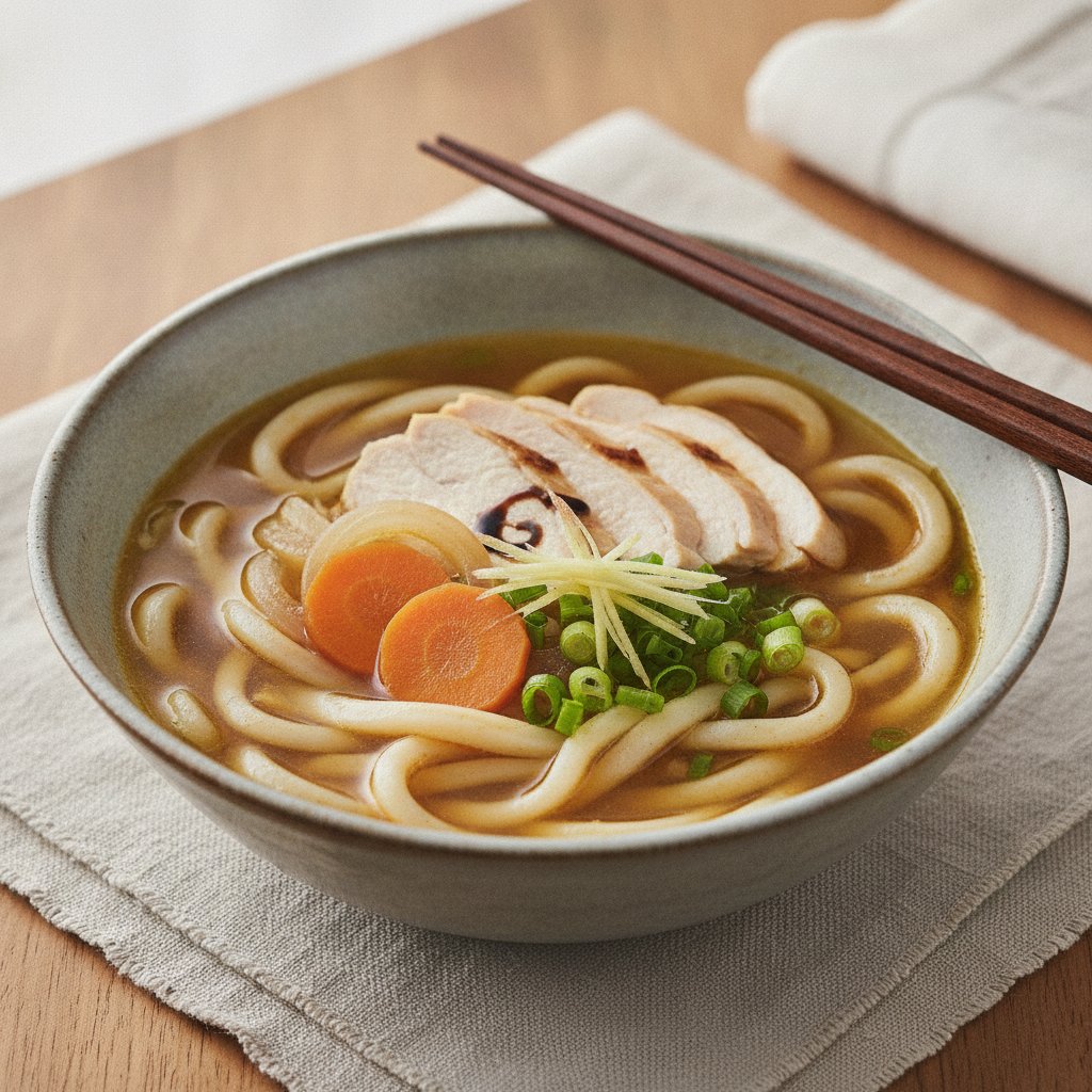 Curry Flavored Udon Soup (Low-Calorie)