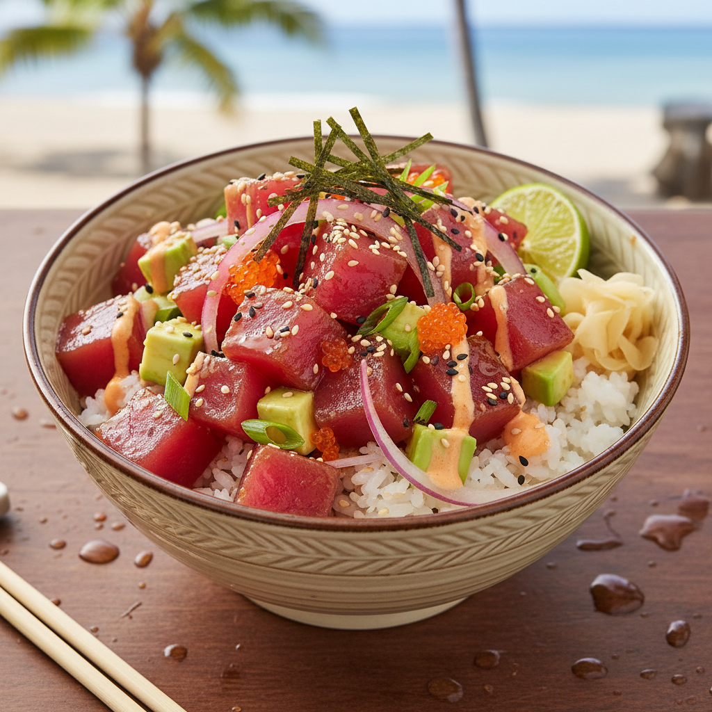 Hawaiian Poke Tuna Rice Bowl