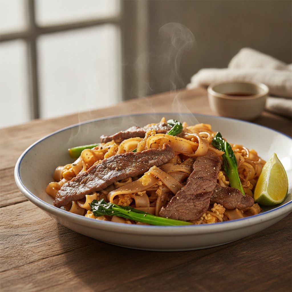 Wide Rice Noodles With Beef (High-Protein)