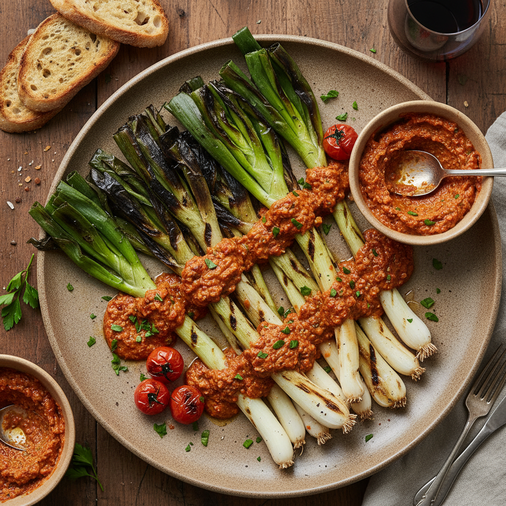 Calcots with Romesco