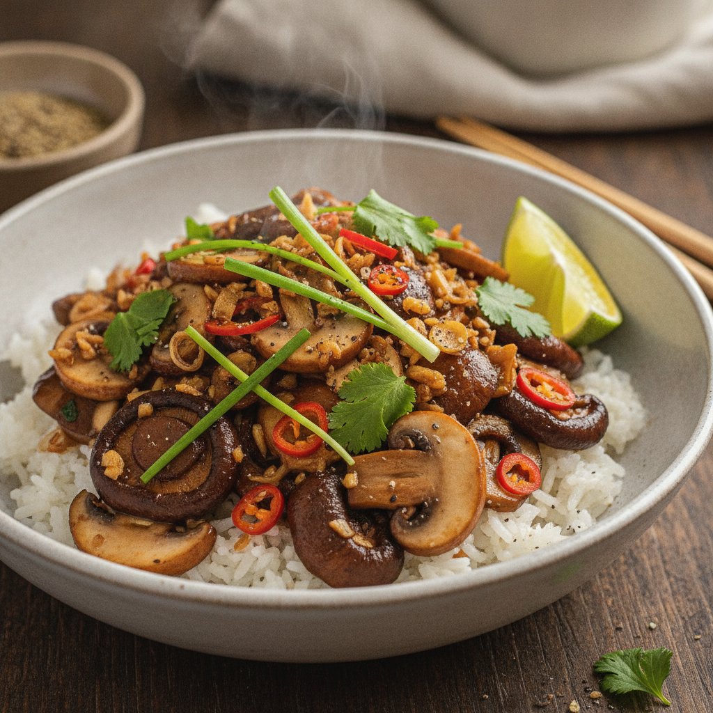 Stir Fried Mushrooms With Lemongrass