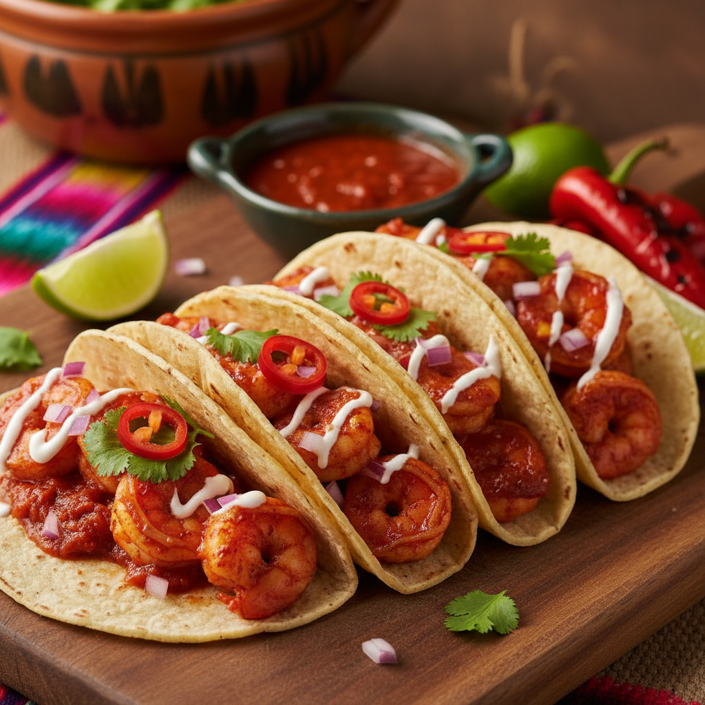 Tacos de Camaron a la Diabla
