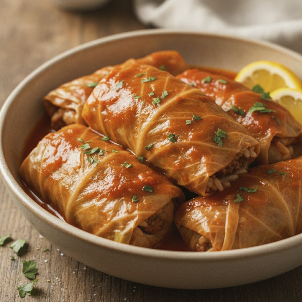 Stuffed Cabbage Rolls with Rice