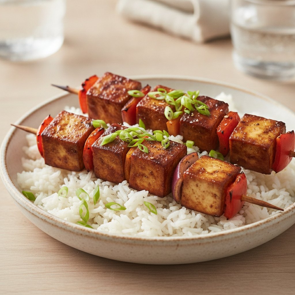 Grilled BBQ Tofu Skewers