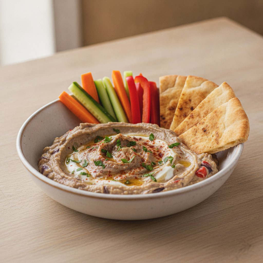 Roasted Eggplant and Pepper Dip (Low-Calorie)