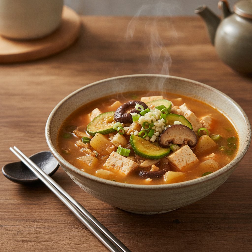 Korean Rice with Fermented Bean Stew (Low-Chol)