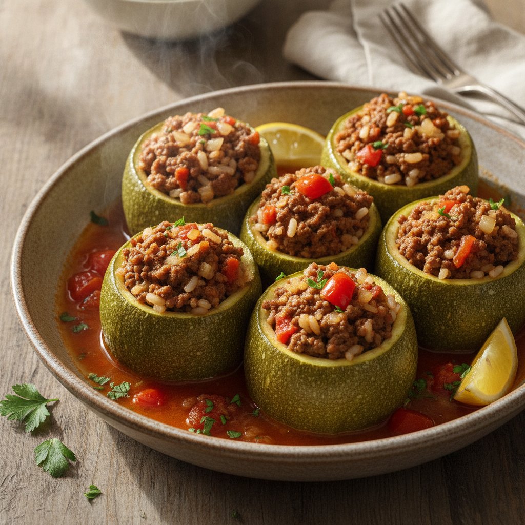 Stuffed Zucchini with Rice and Meat (Gluten-Free)