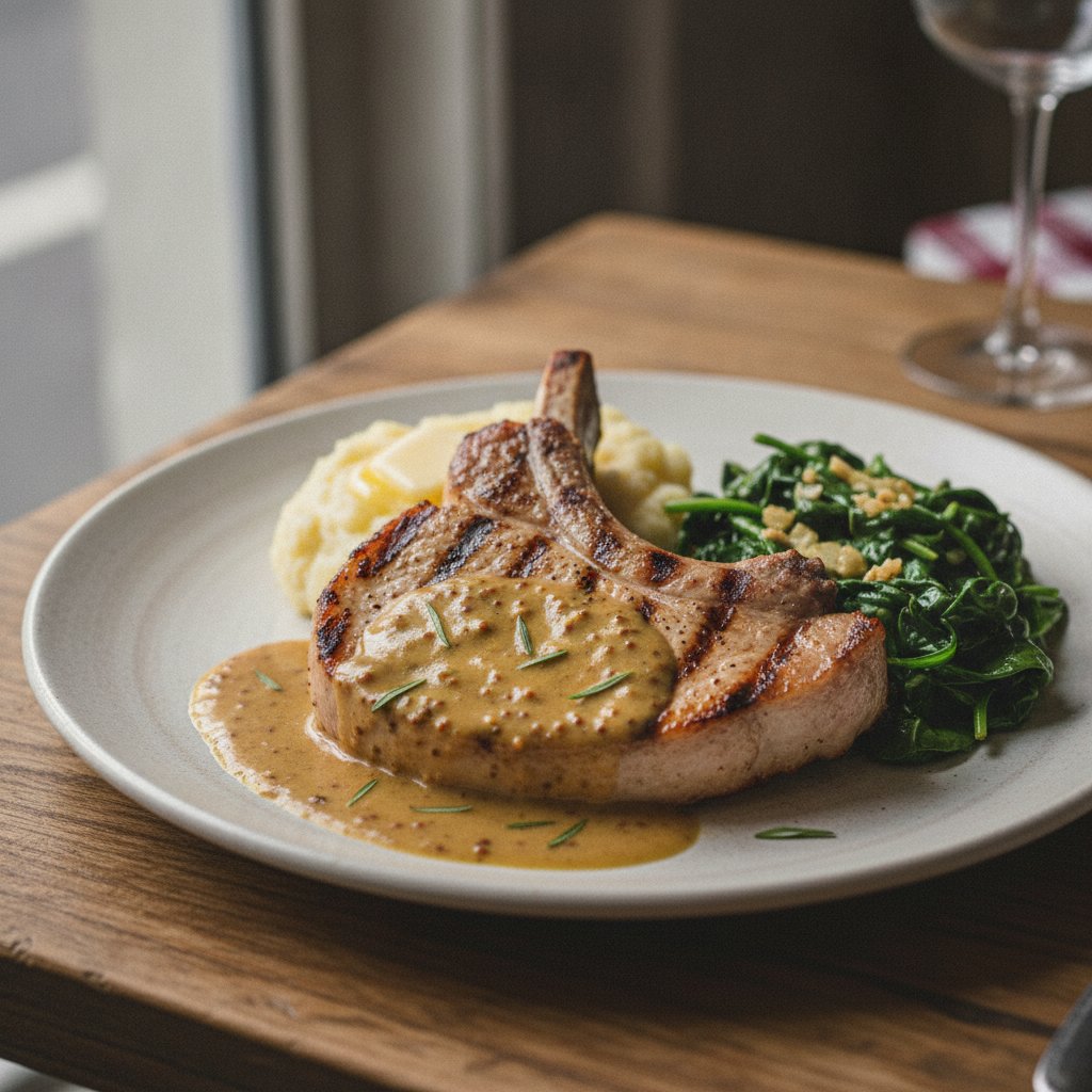 Grilled Pork Chops with Mustard (Keto)