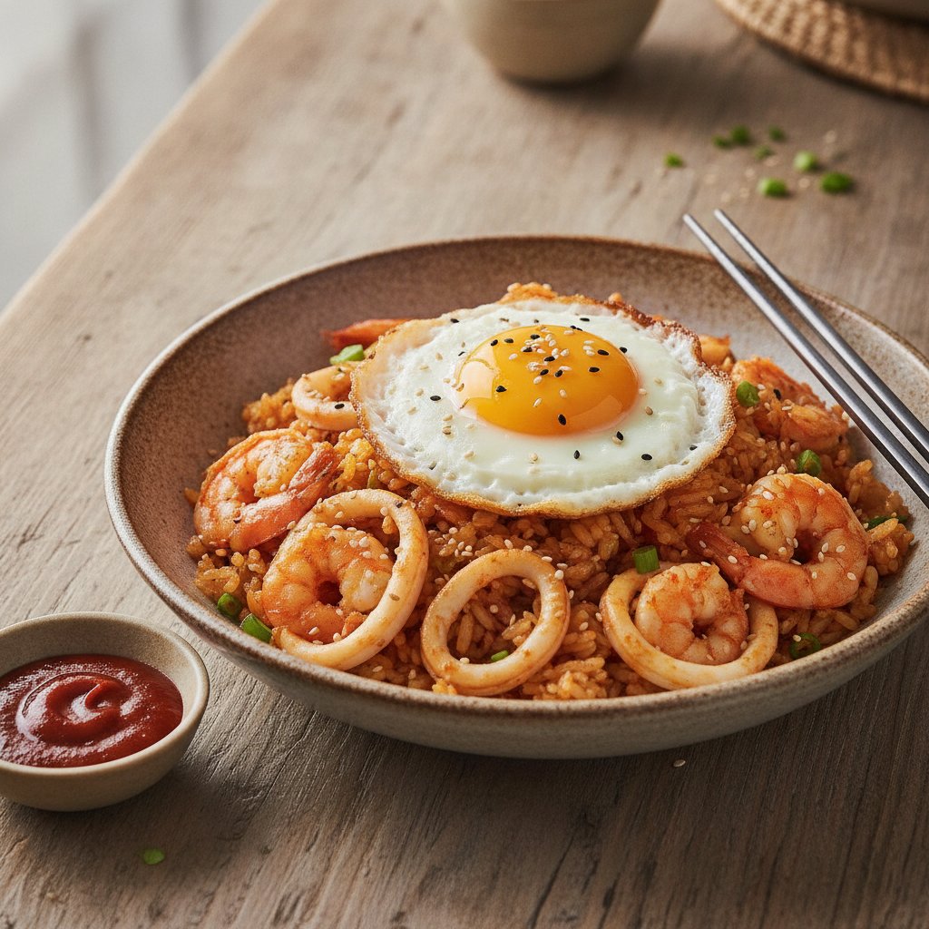 Korean Seafood Rice with Chili Sauce