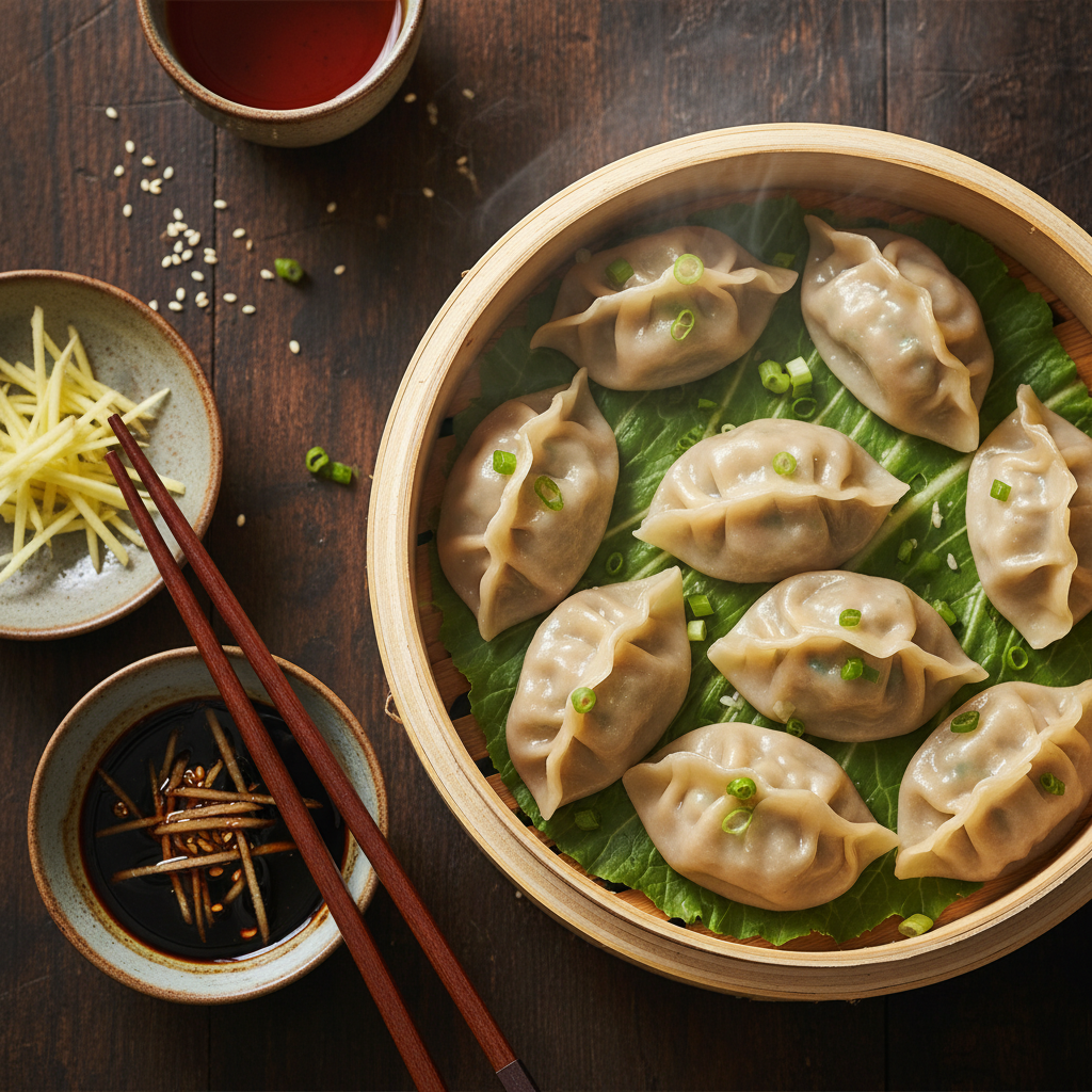 Northern Chinese Pork and Chive Dumplings