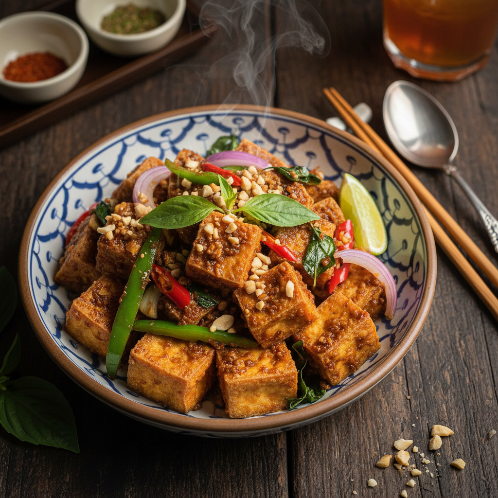 Crispy Tofu with Chili Paste — Tao Hu Pad Prik Pao