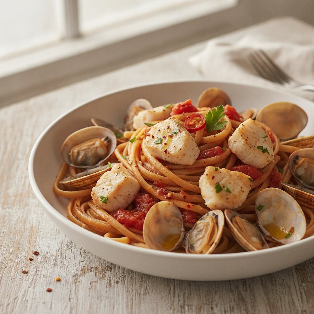 Seafood Noodles with Clams (Low-Calorie)