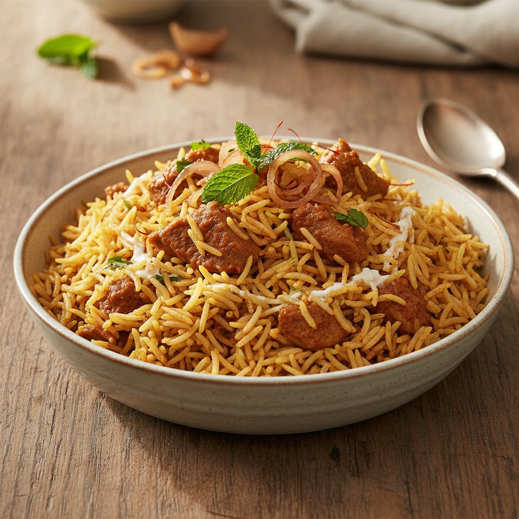 Lamb Layered Rice (Low-Calorie)