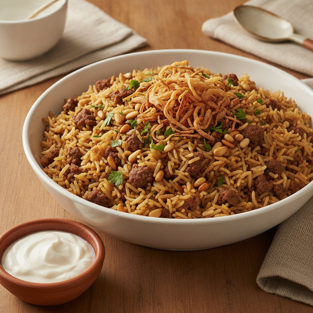 Spiced Rice with Meat and Pine Nuts