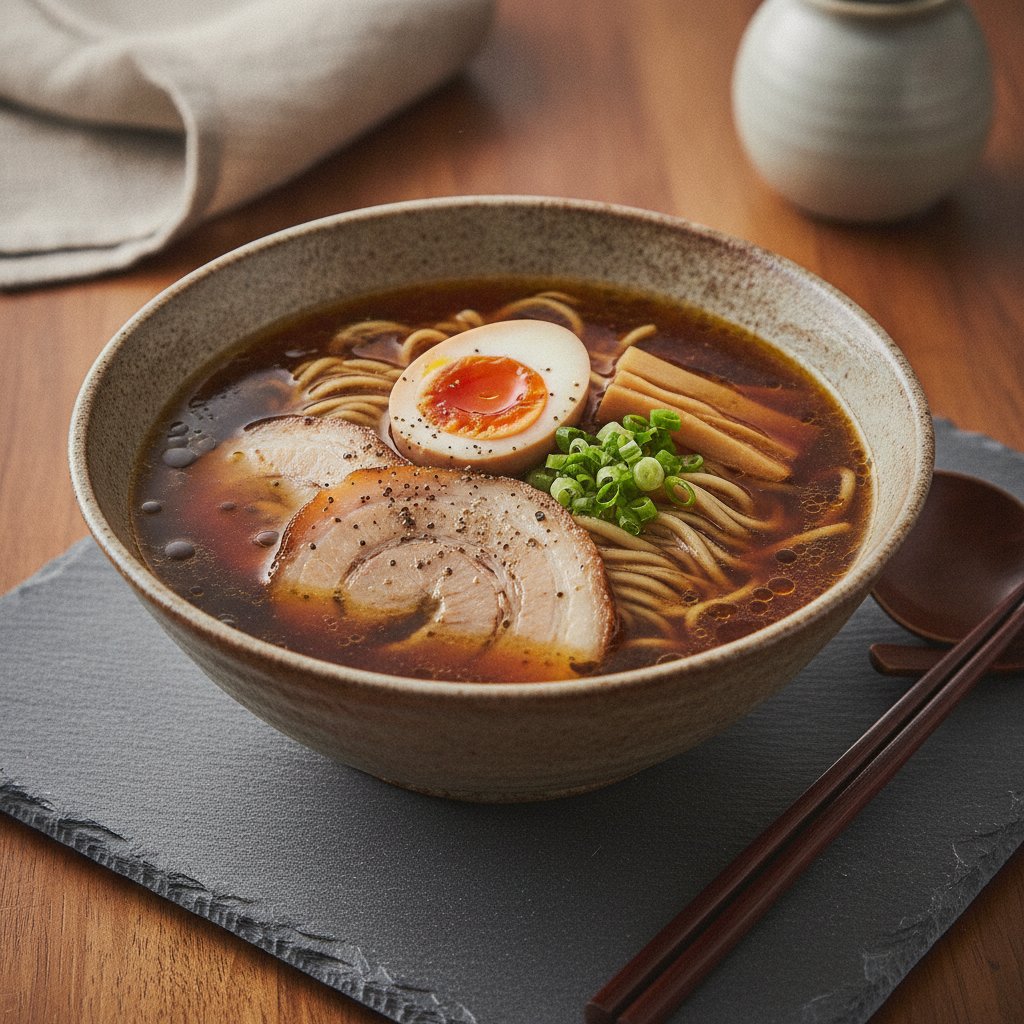 Black Garlic Oil Noodle Soup