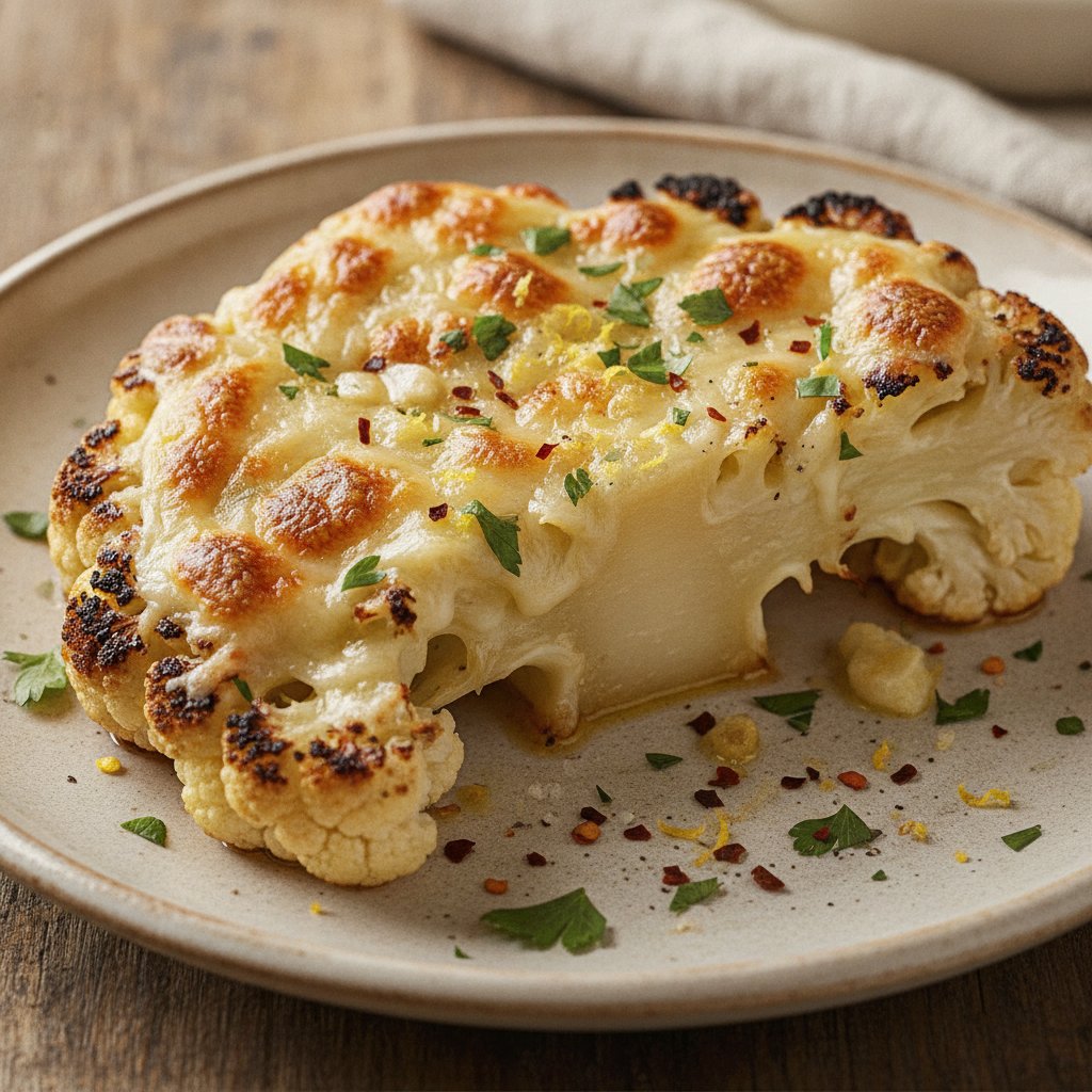 Grilled Cauliflower Steak with Cheese