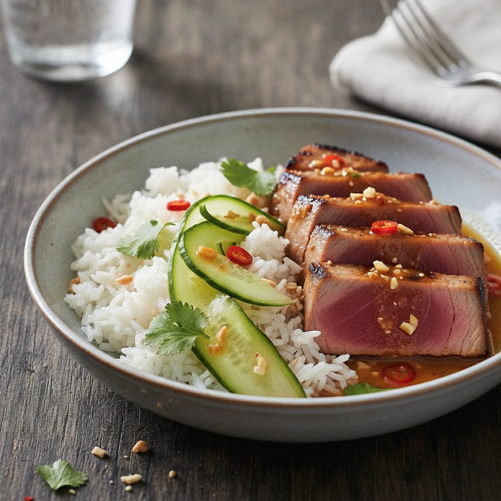 Grilled Tuna Steak with Chili Lime Sauce