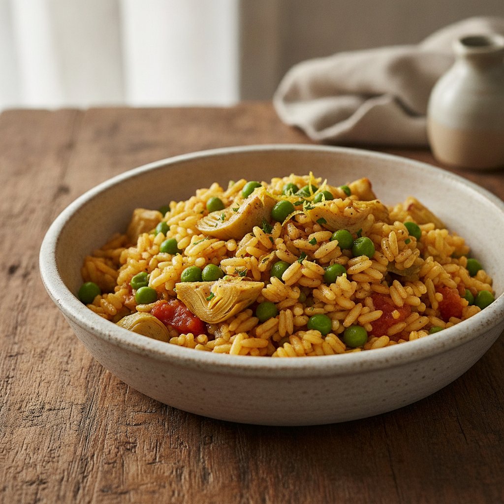 Rice with Artichokes and Peas