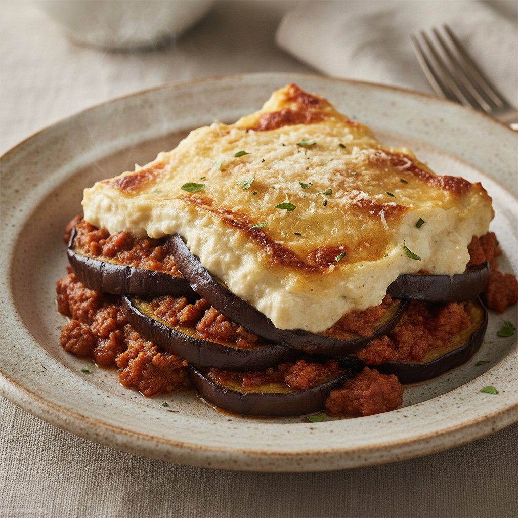 Layered Eggplant and Meat Bake (Low-Calorie)