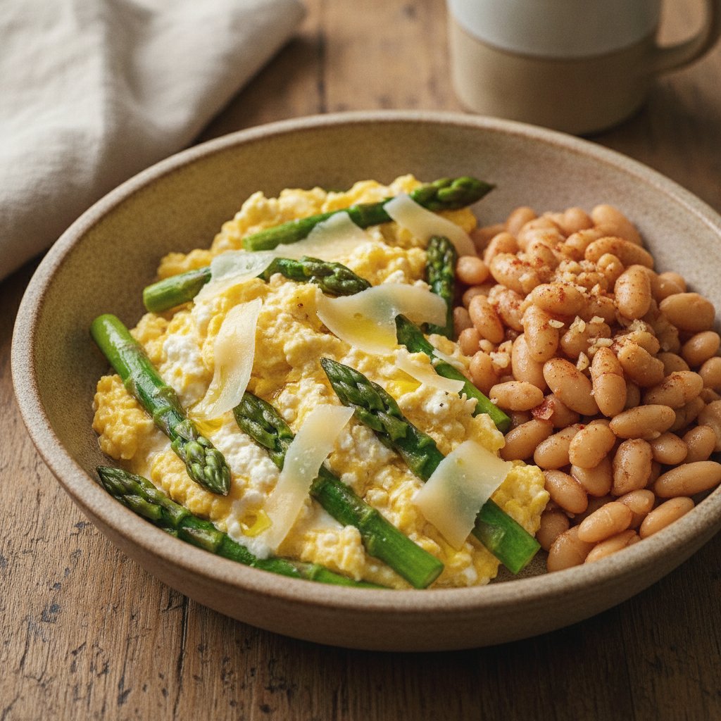 Scrambled Eggs with Asparagus (High-Protein)