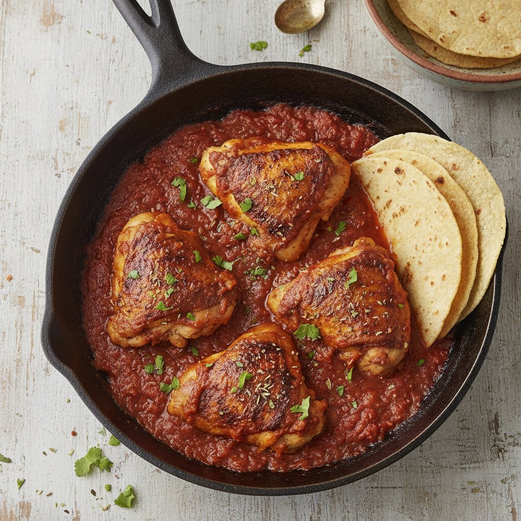 Skillet Chicken in Red Sauce