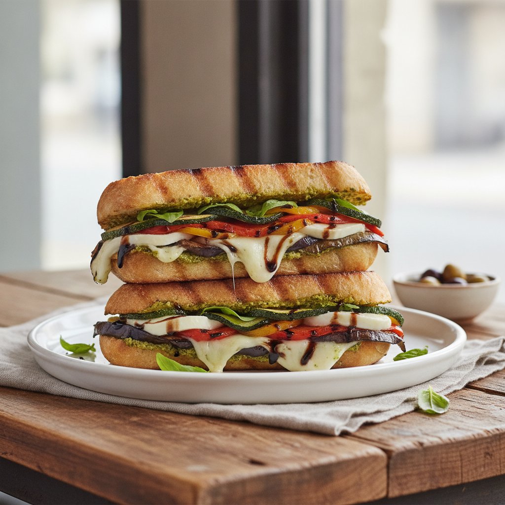 Grilled Vegetable and Cheese Sandwich