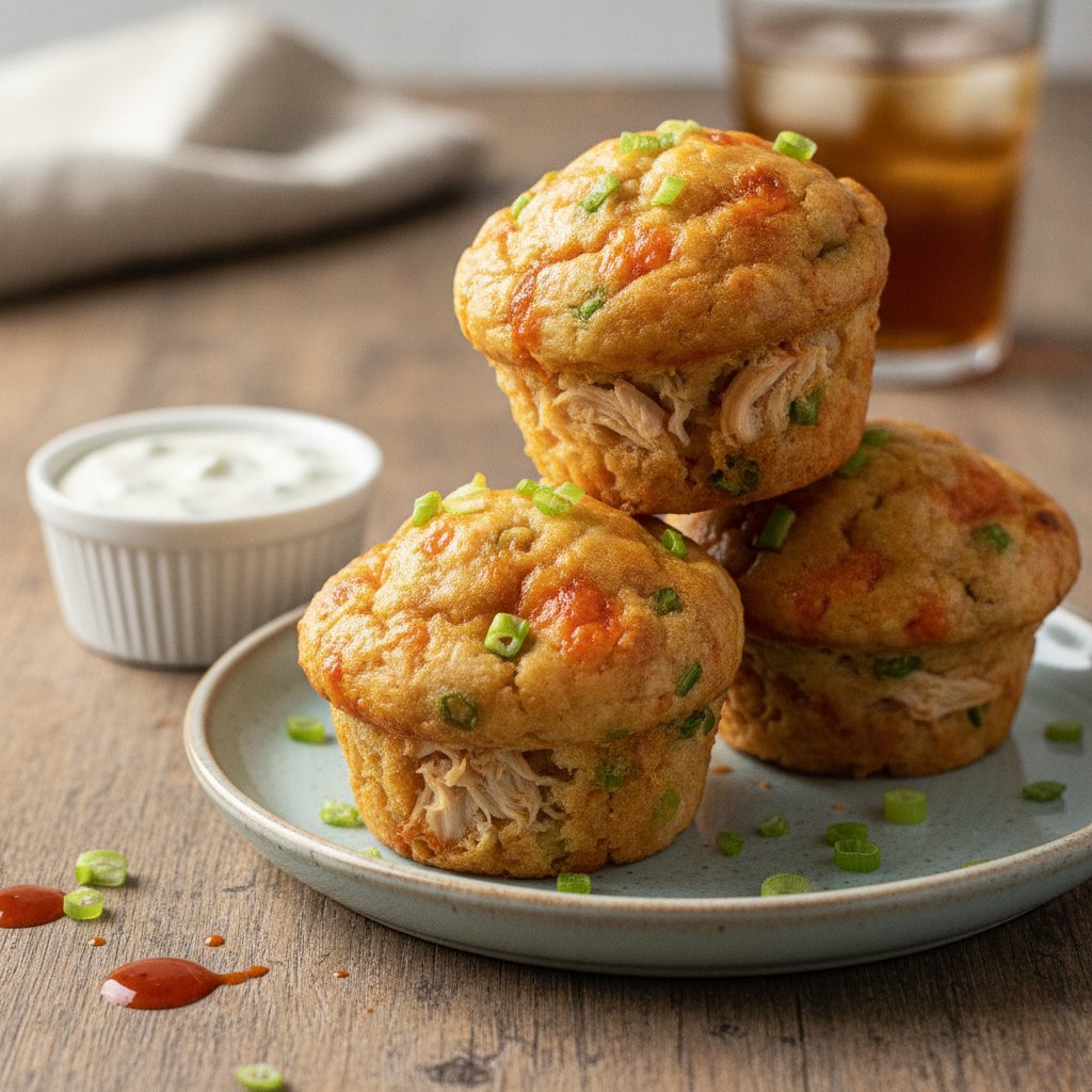 Buffalo Chicken Savoury Muffins (Low-Calorie)