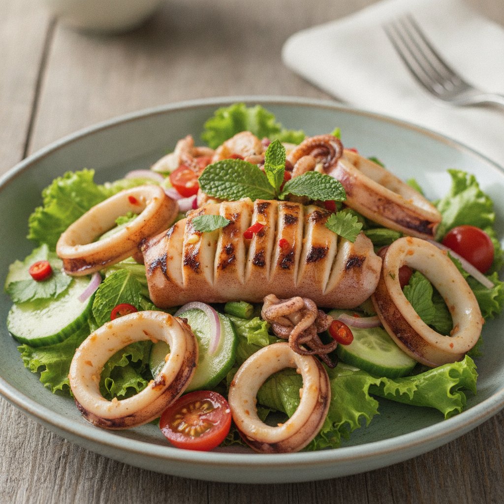 Grilled Squid Salad (Low-Chol)