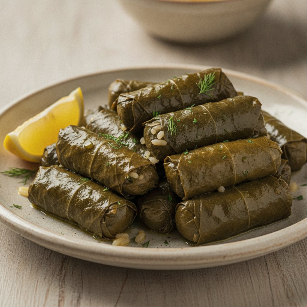 Stuffed Grape Leaves with Rice (Gluten-Free)