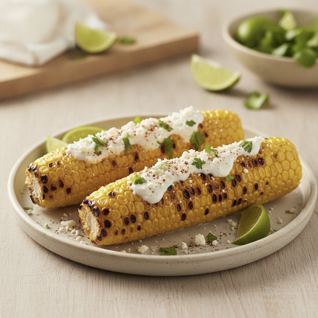 Grilled Corn with Cheese and Chili (Low-Calorie)