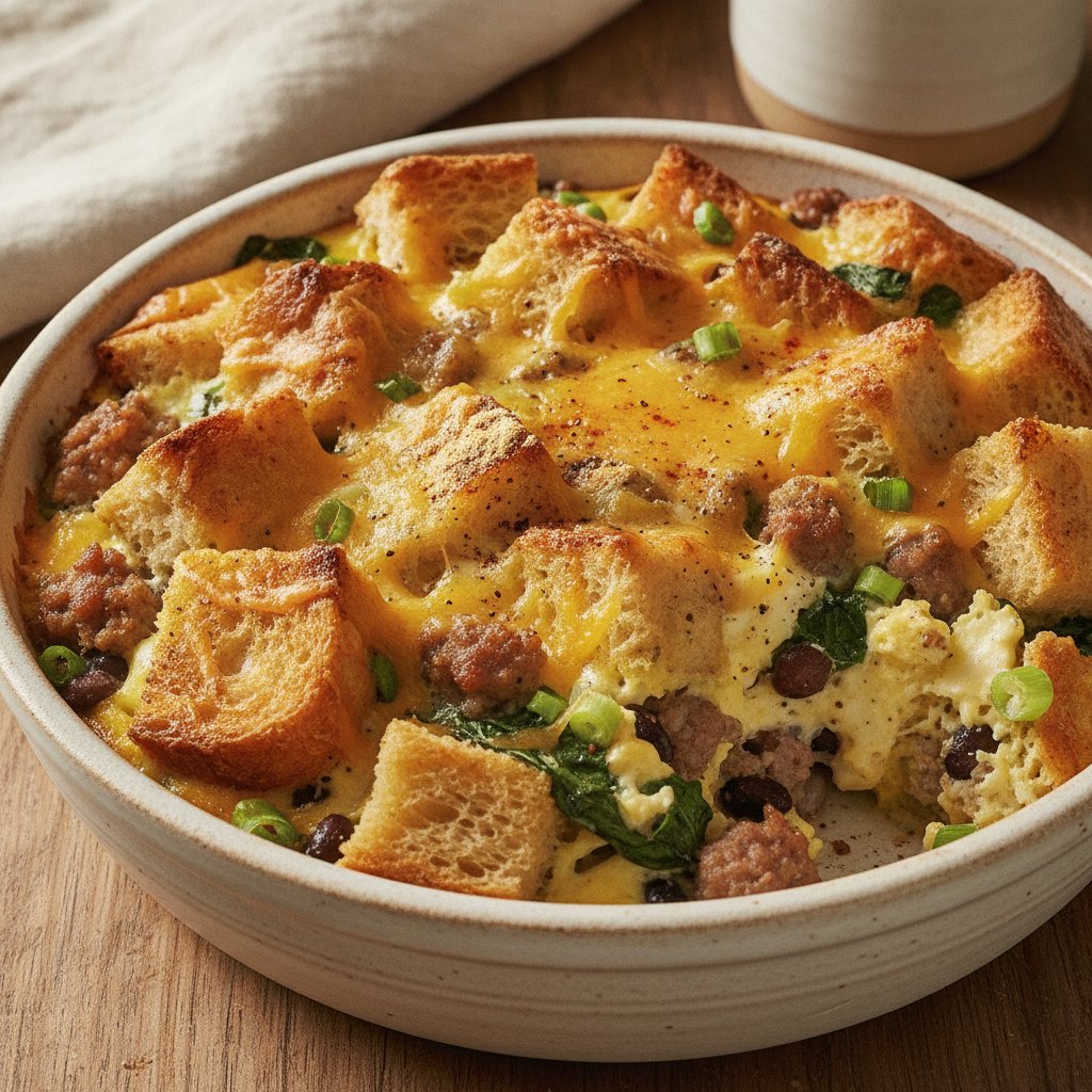 Sausage and Egg Breakfast Casserole (High-Protein)
