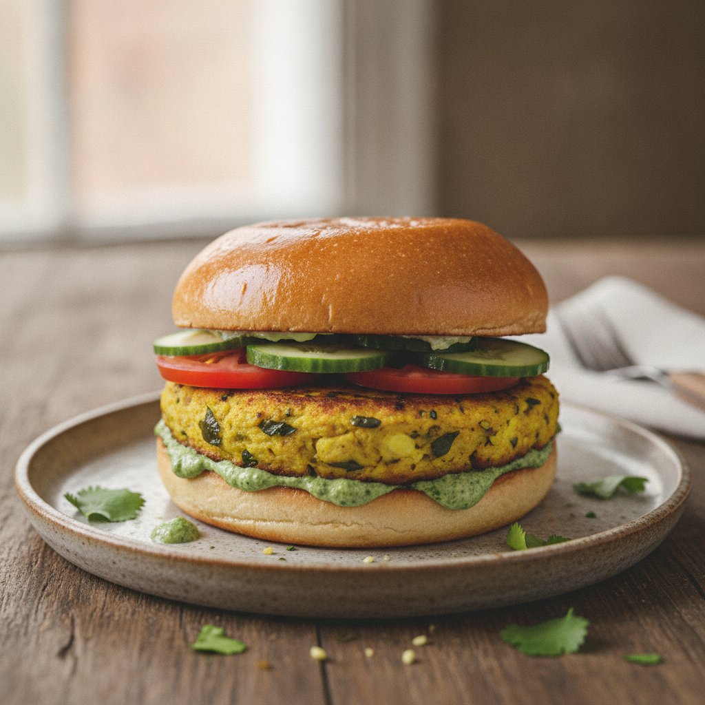Curried Egg Patty Burger