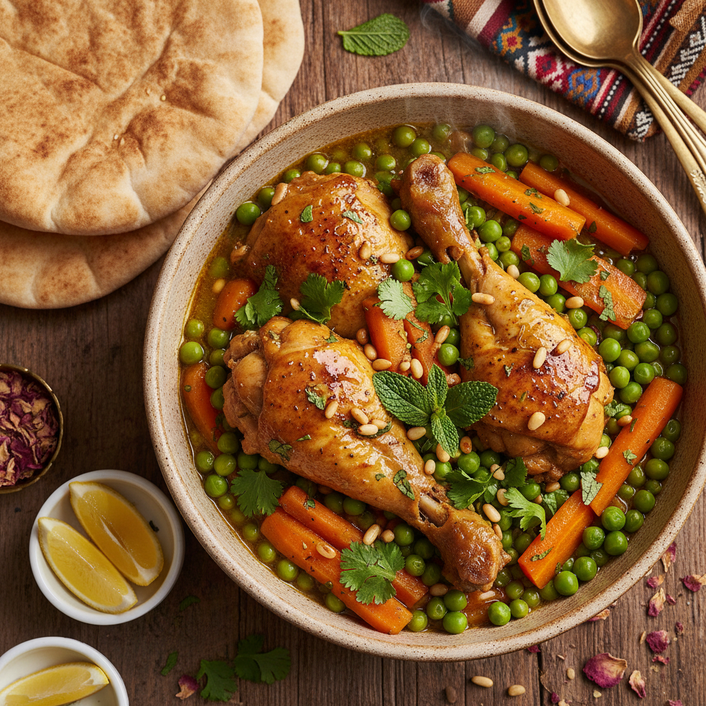 Chicken Yakhne Bazella Jazar