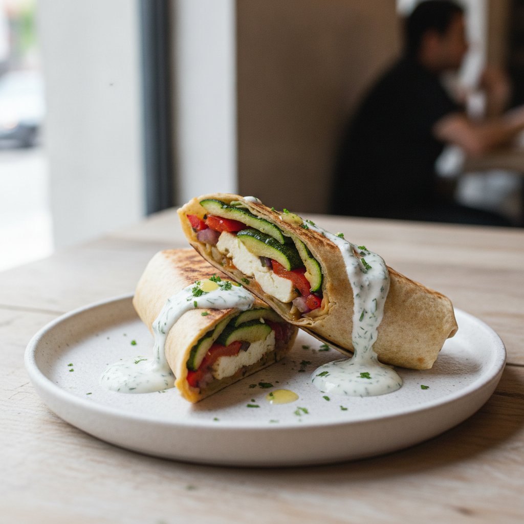 Grilled Vegetable and Cheese Wrap