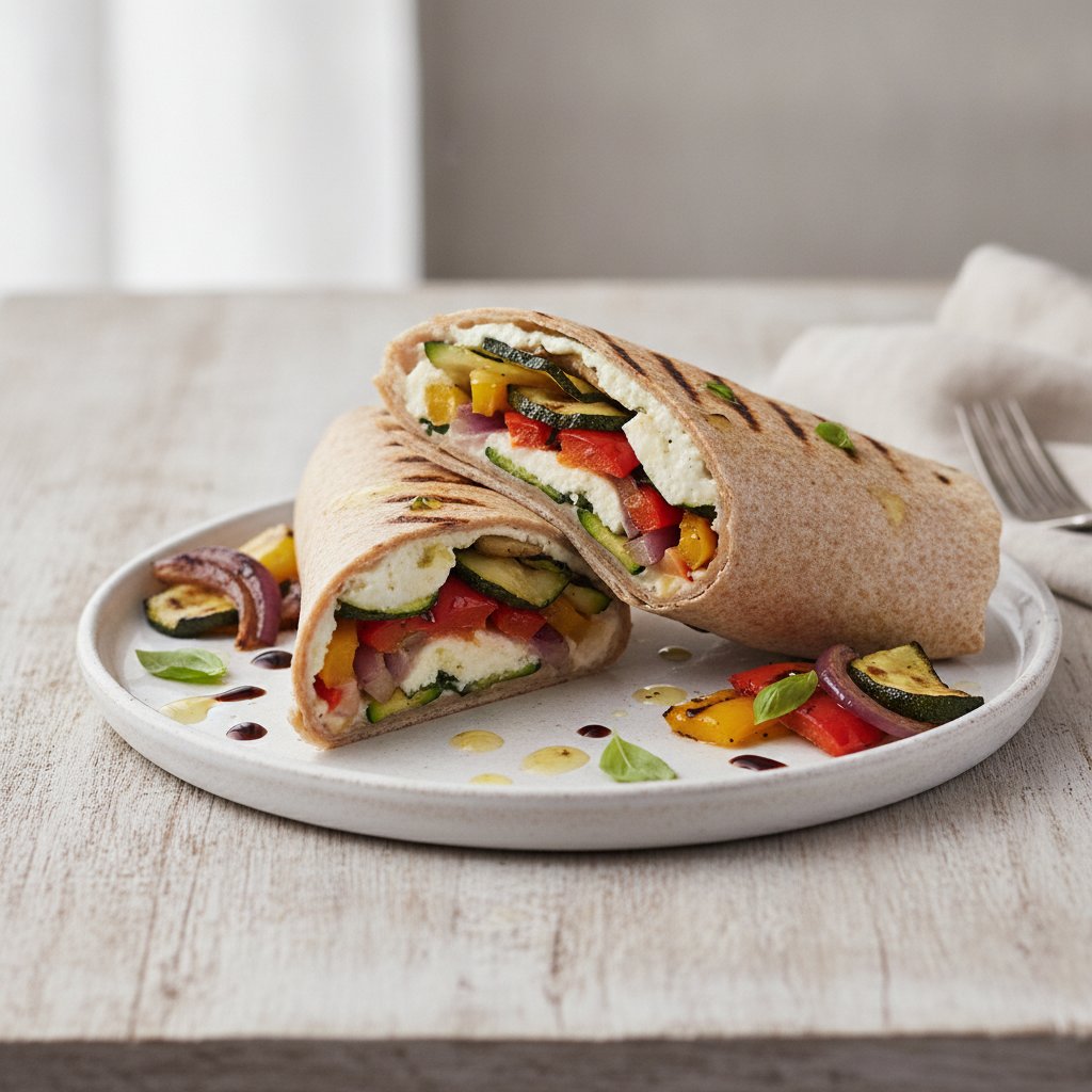 Grilled Vegetable Cheese Wrap (Low-Calorie)