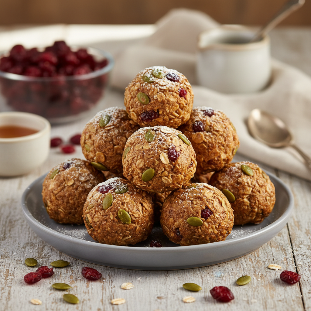 Pumpkin Seed Cranberry Oat Balls