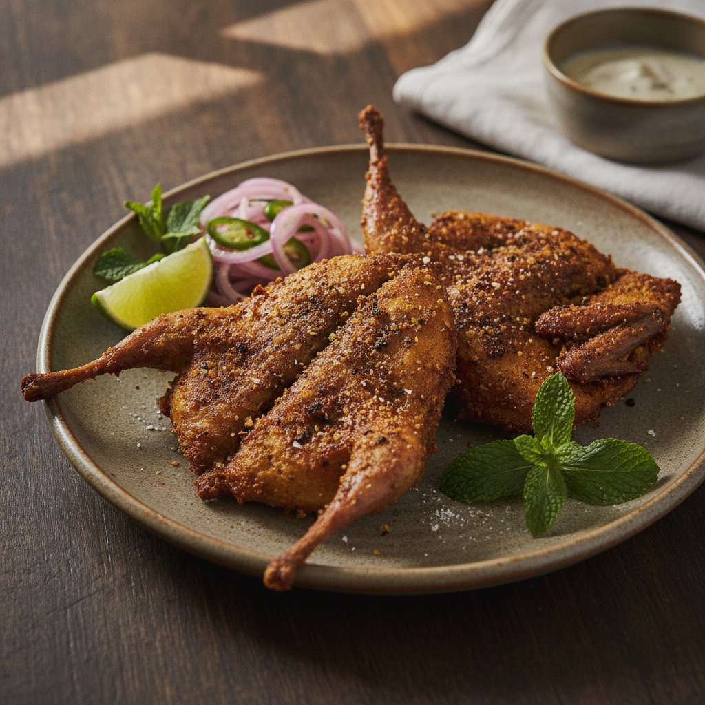 Fried Marinated Whole Quail